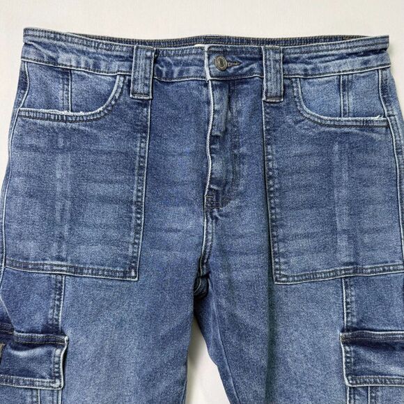 KanCan Women's Avery Straight Cargo Pocket Jeans, Sz 11 (29), Mid Rise, Stretch - Picture 4 of 16